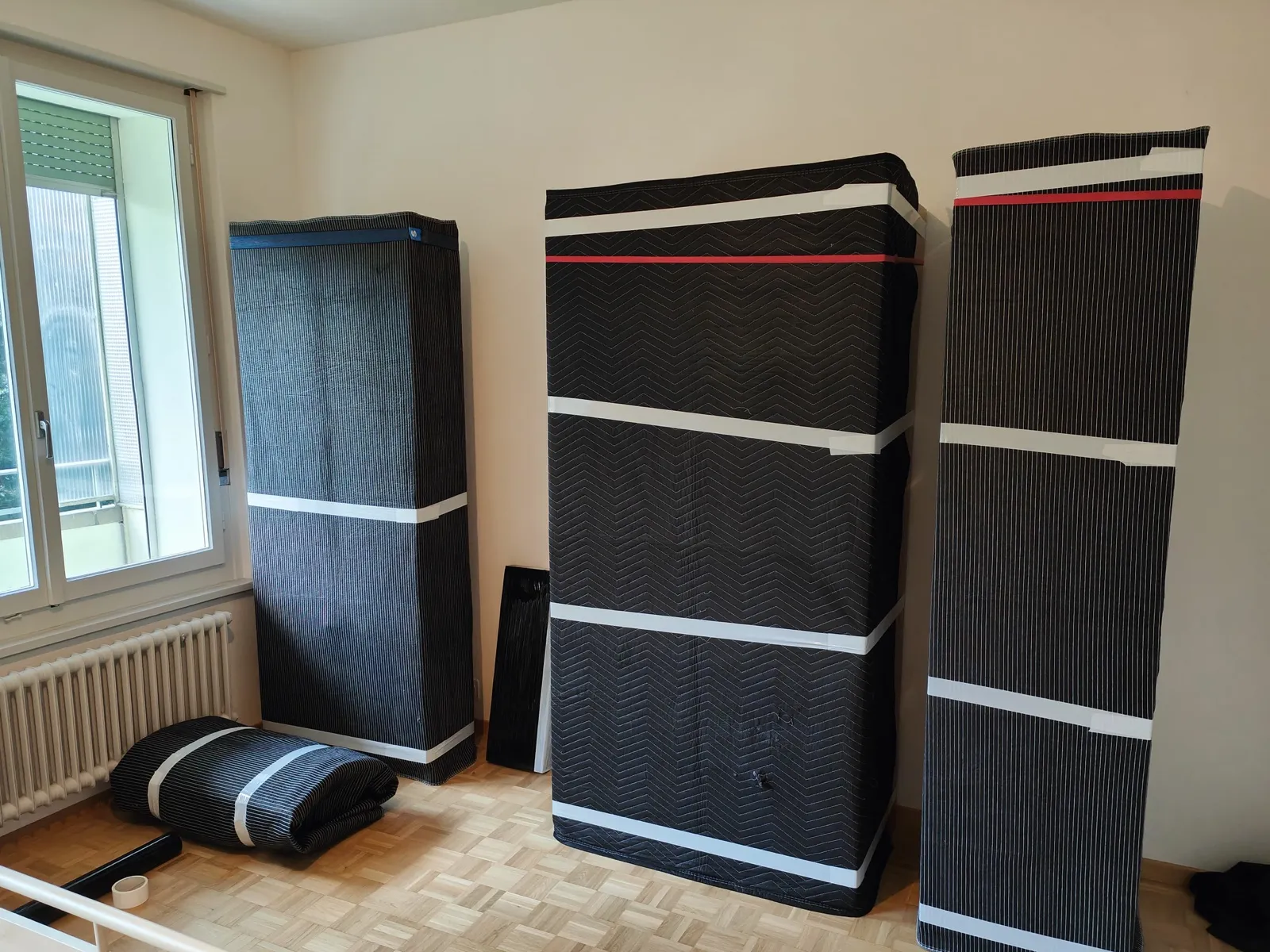 Mobilier protégé avant le transport